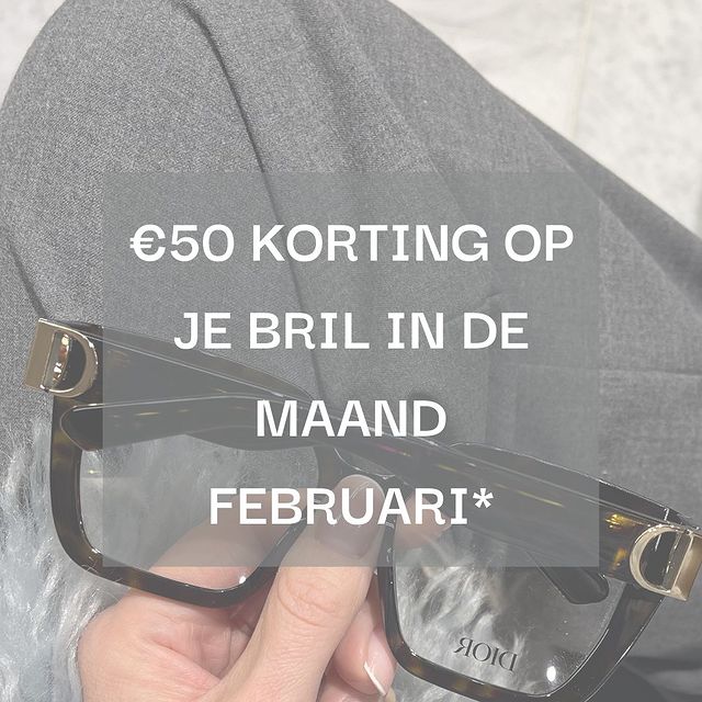 Photo by Optiek Van de Velde in Optiek Van De Velde. May be an image of text that says '€50 KORTING OP JE BRIL IN DE MAAND FEBRUARI* ROI'.